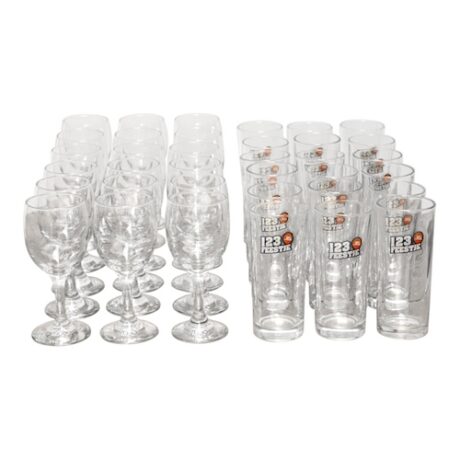 Te huur Wijnglas 18  stuks Longdrinkglas 18 stuks