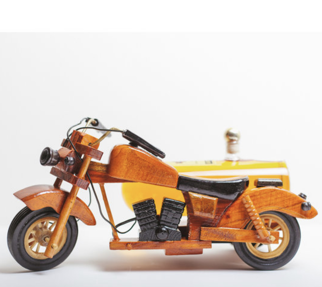 zonnebloem Bruidegom Brandweerman Houten Motor met zijspan met whisky 35cl – "De Druiventros" Breda
