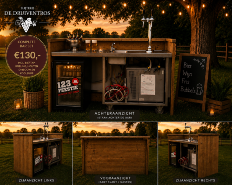 Complete houten bar / biertap met 2 kranen